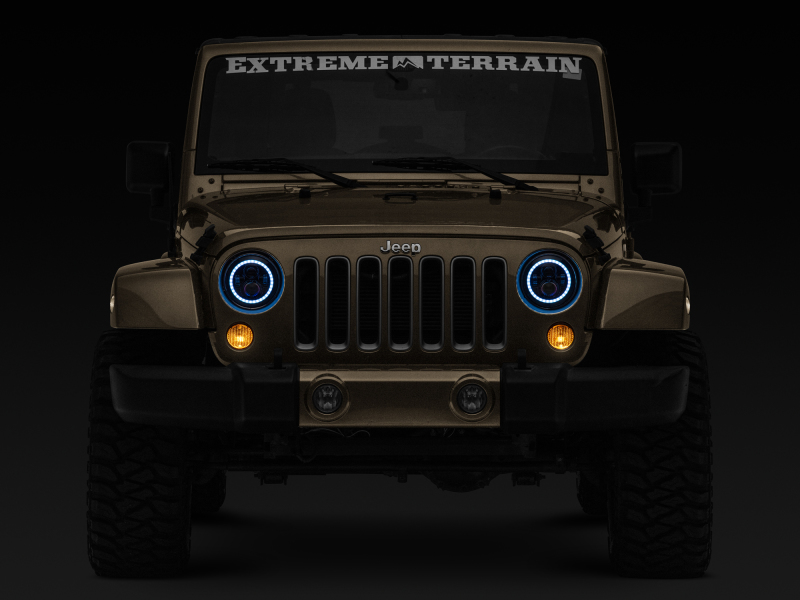 Jeep Wrangler JK LED Headlights - Raxiom - RGB Halo - Black - `07-`18