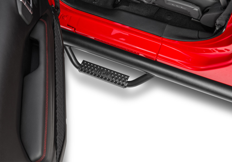 Jeep Gladiator Nerf Step - N-Fab - Wheel to Wheel, 3 in. Main Tube Diameter, 2 Steps per Side - Textured Black - `20-`24