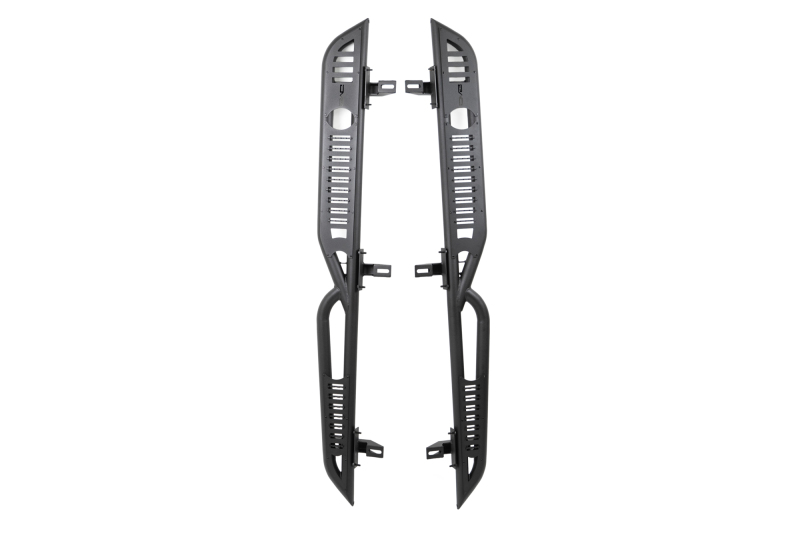 Jeep Wrangler JL Hinge Mounted Steps - DV8 Offroad - OE Plus - black - `18-`23