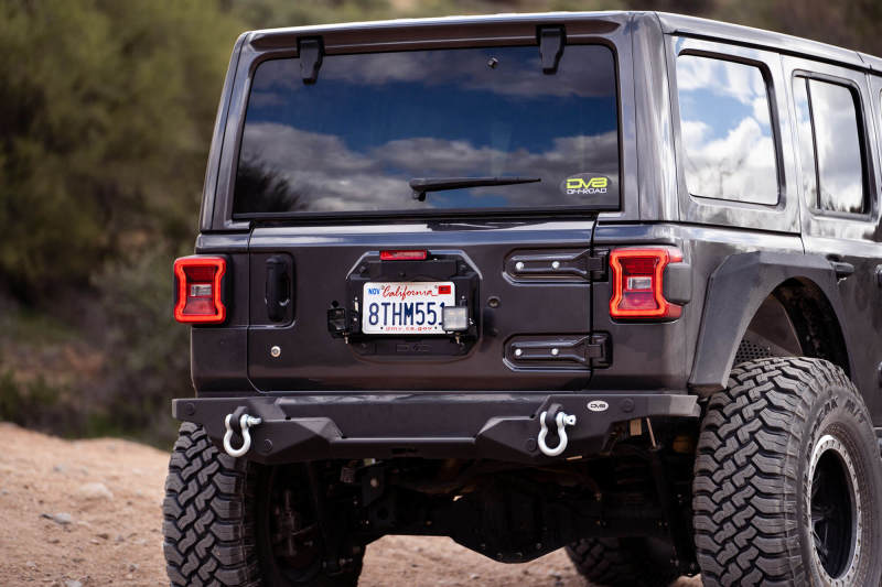 Jeep Wrangler JL Spare Tire Delete Kit - DV8 Offroad - With Light Mounts - `18-`22