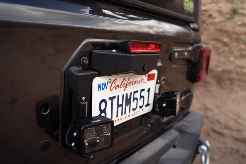 Jeep Wrangler JL Spare Tire Delete Kit - DV8 Offroad - With Light Mounts - `18-`22