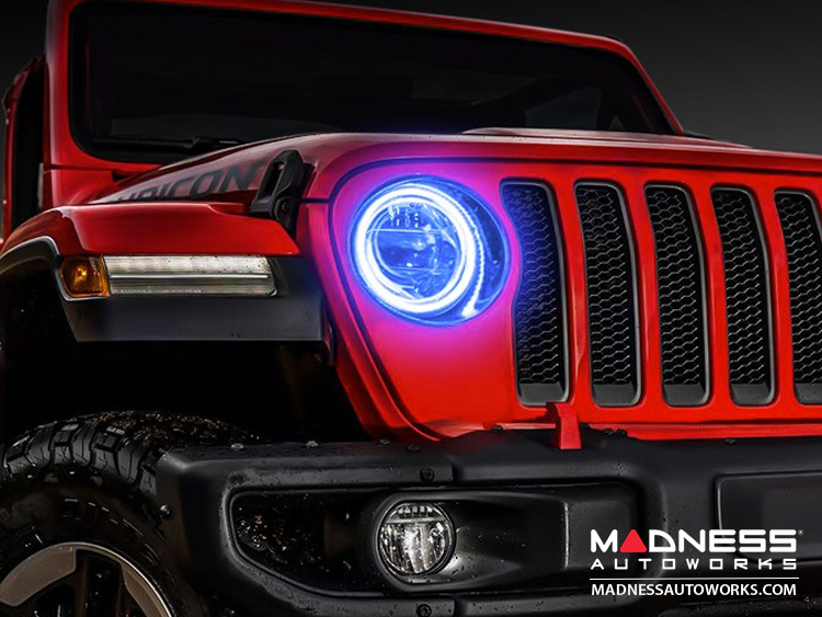 Jeep Wrangler JK LED Surface Mount Headlight Halo Kit - Blue