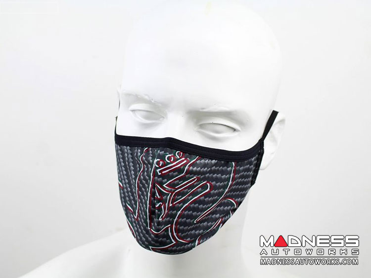 Face Mask - Triple Layer - Alfa Romeo Gray Carbon Fiber